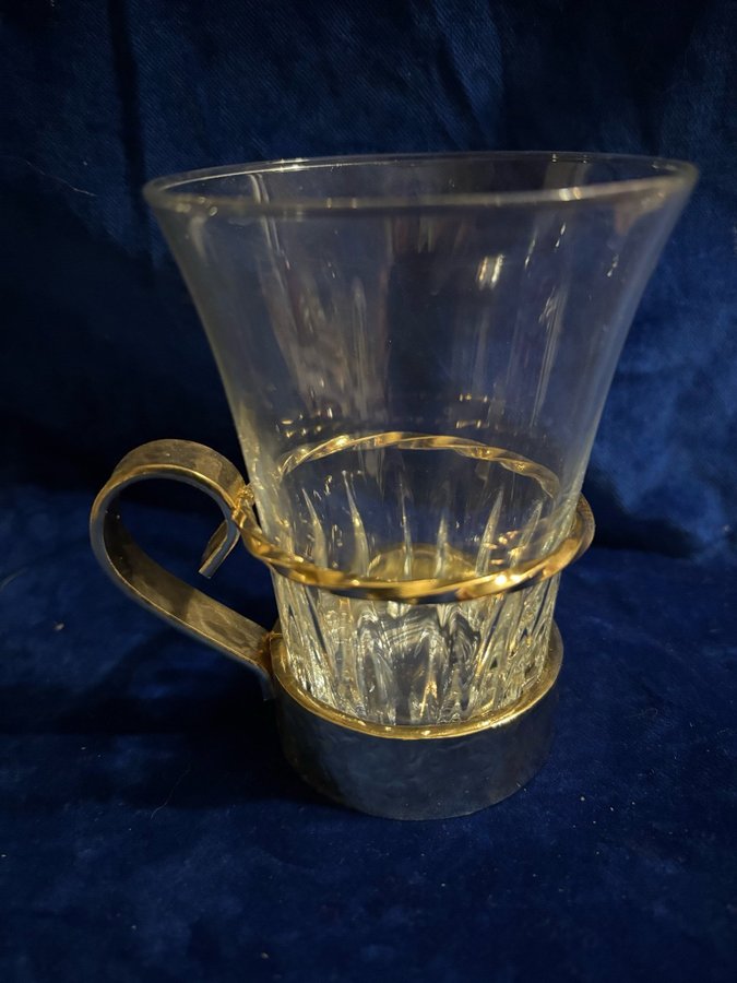 Glas, Irish coffe, förgyllda, vintage, 3 st, 30 kr