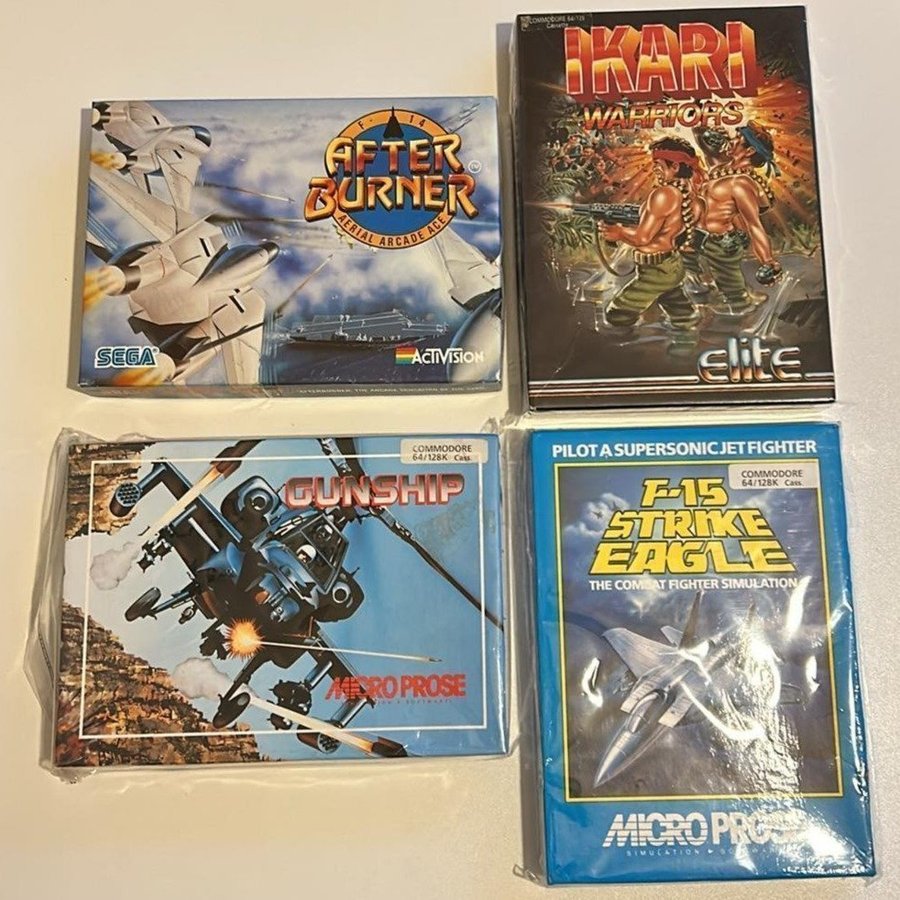 Commodore 64 - 4st Spel - After Burner, Ikari Warriors, Gunship  F-15 SE