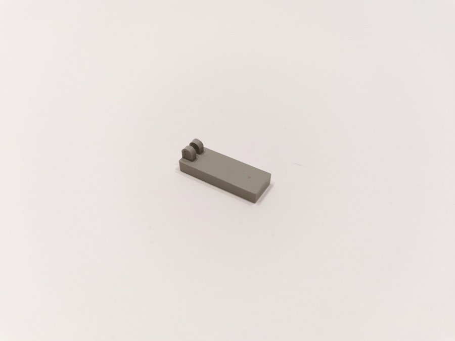 Lego - hinge - tile - ledad - 1x2 1/2 - part 4531 - ljusgrå (old light gray)