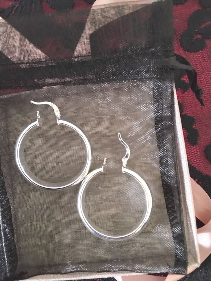 Breda silverörhängen creol, silver sterling 925, hoops pläterade med 925