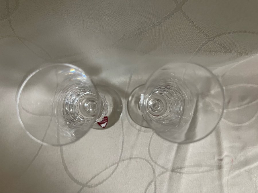 2 Orrefors Silvia Ingeborg Lundin snapsglas brännvinsglas kristallglas H13,5 D4