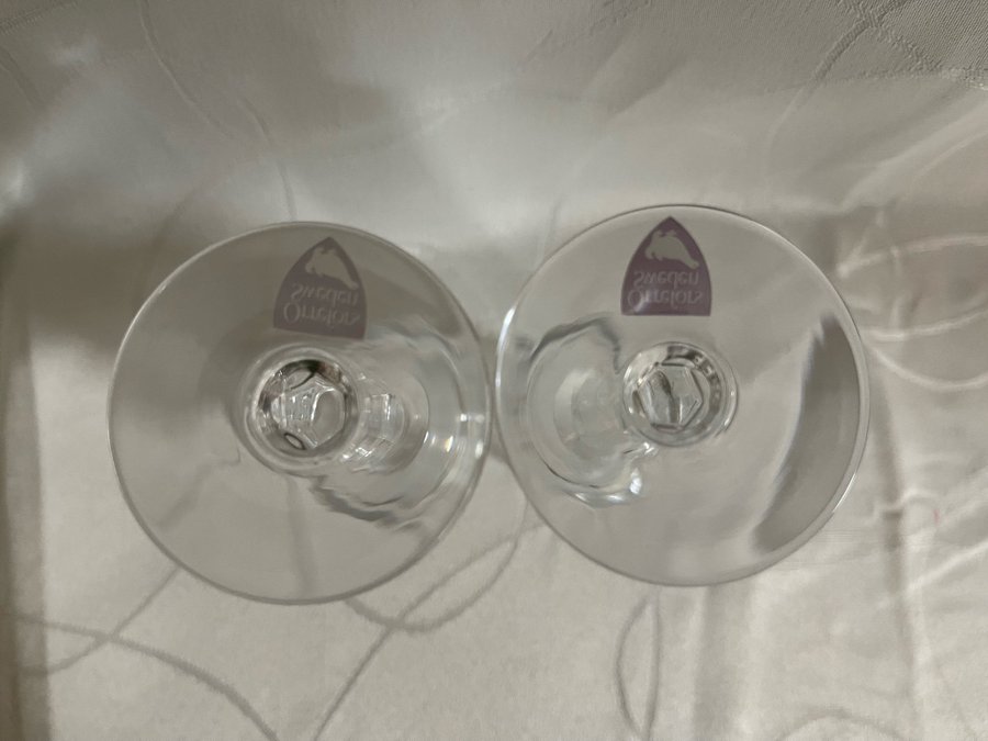 2 Orrefors Silvia Ingeborg Lundin snapsglas brännvinsglas kristallglas H13,5 D4