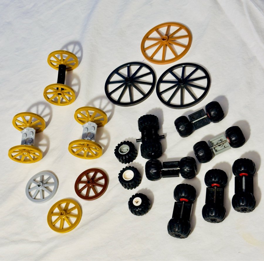 Lego Hjul  Däck: Wagon Wheels Rubber Balloon Wheels Tires with axle