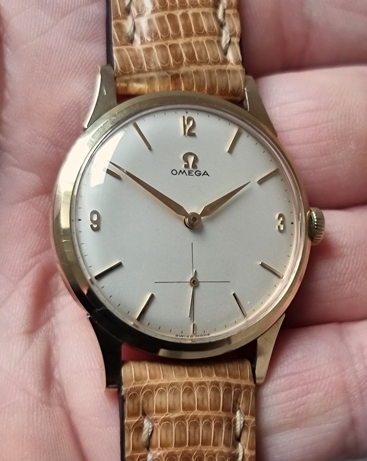 Omega "Tresor" manuellt ur i guld 14K, sub seconds, 35mm, ca. 1959