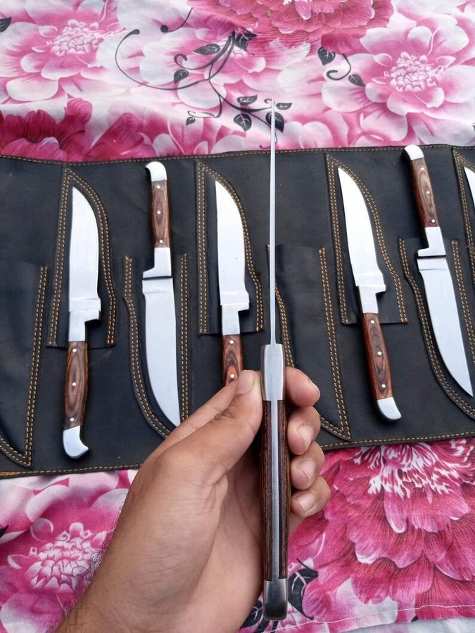 Lots of 8 D2 steel mirror shine Polish steak knives set Kitchen Kinfe set