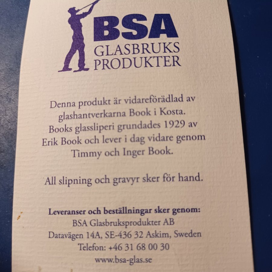 Book i Kosta Glasprodukt Kocovski kristall