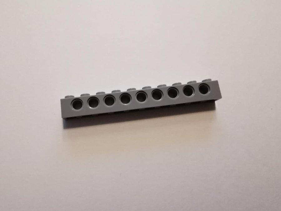 Lego - technic - brick - 1x10 - part 2730 - ljusgrå (bluish)