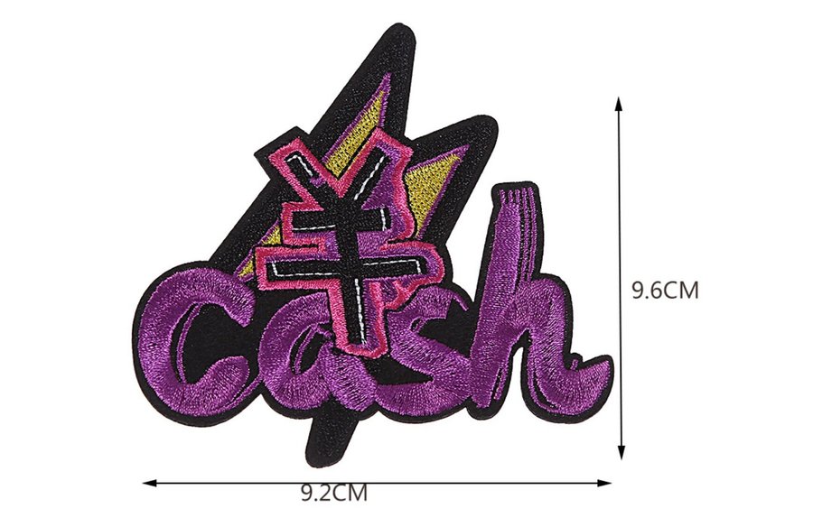 Purple Cash Embroidered Patch 9.2*9.6cm