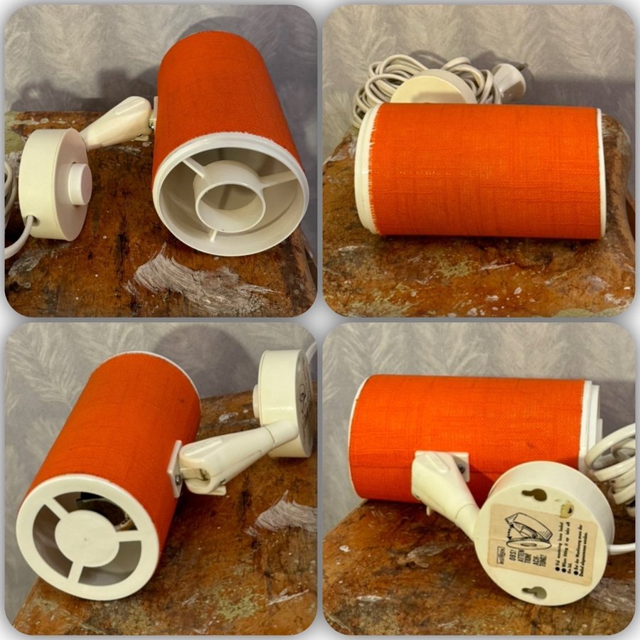 Vägglampa / Sänglampa / Elidus / Eliny / Orange / 60-70 tal / Retro / Vintage