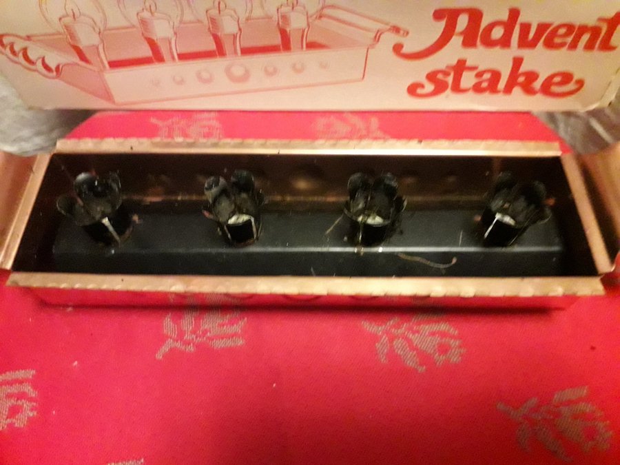 Advent ljusstake tidigt 60-tal med sin Original kartong kvar