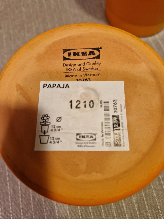 3 st IKEA Papaja krukor