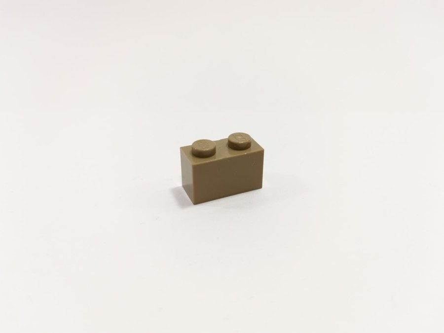 Lego - brick - bas - 1x2 - part 3004 - biege (dark tan)