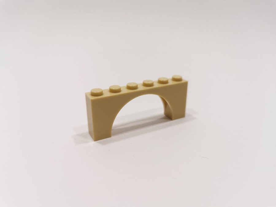 Lego - båge - valv - arch - 1x6x2 - part 3307 - ljusbiege (tan)