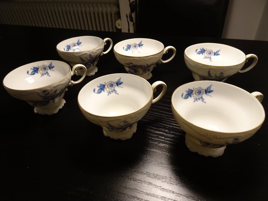 Rosenthal Pompadour Kaffeservis 6 fat, 6 muggar, 1 kanna, 1 sockerskål.