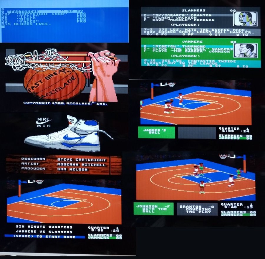 Fast Break (Accolade) - Lös Disk ->TESTAD<- Commodore 64 / C64