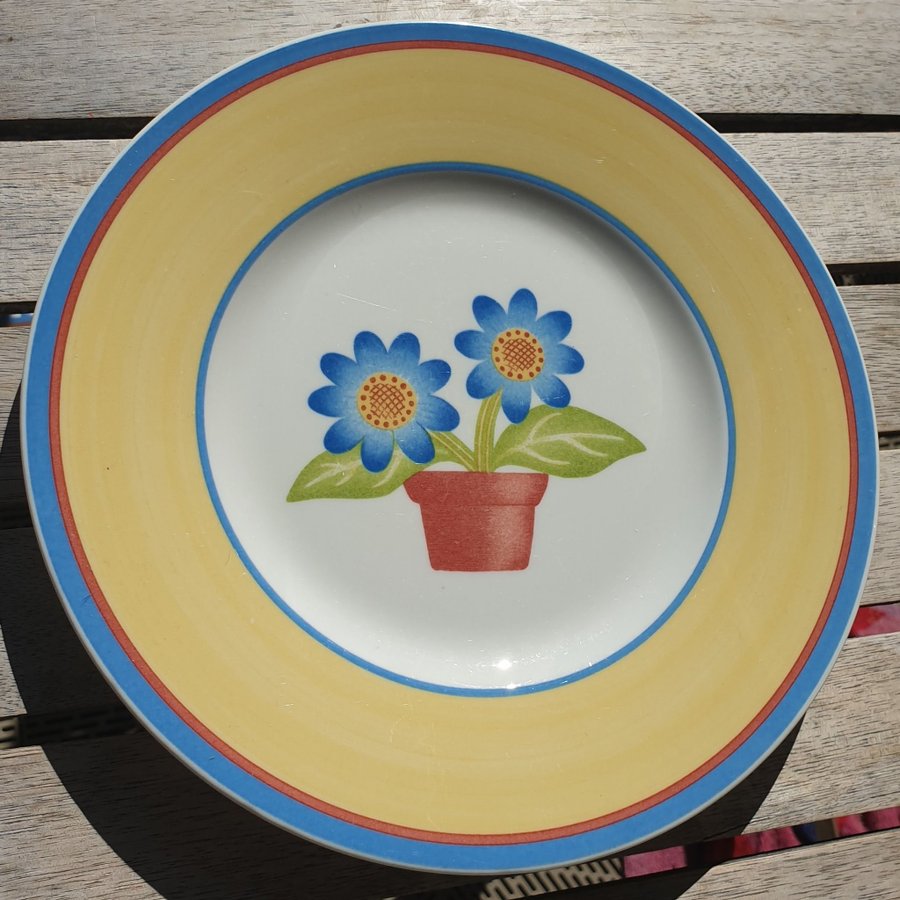 1st VILLEROY  BOCH Twist-Dorá plate skål gul blå assiett tallrik