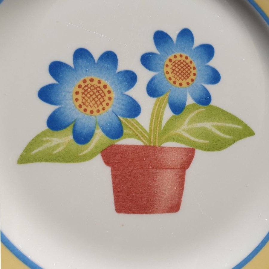 1st VILLEROY  BOCH Twist-Dorá plate skål gul blå assiett tallrik