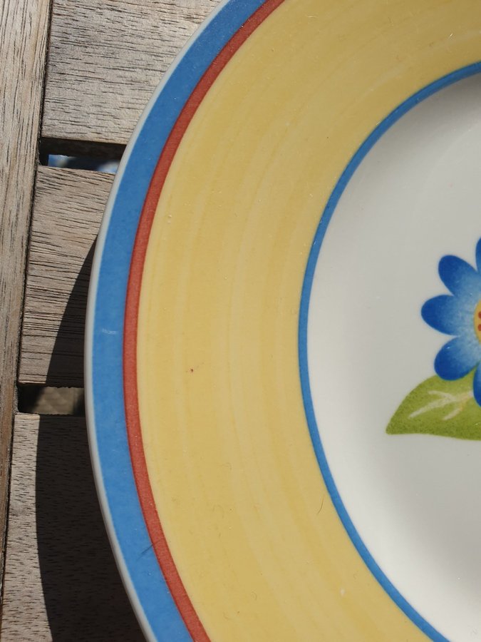 1st VILLEROY  BOCH Twist-Dorá plate skål gul blå assiett tallrik