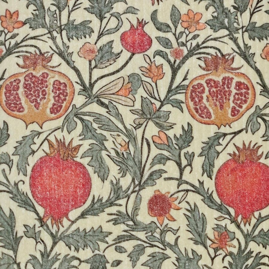 Disktrasa wettex duk med tryck William Morris inspererat granatäpple