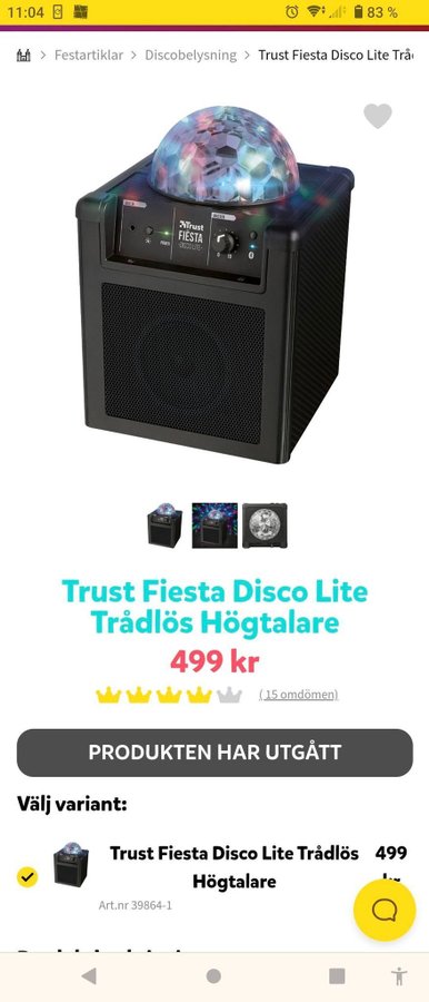 Trust Fiesta Disco Lite Trådlös Högtalare