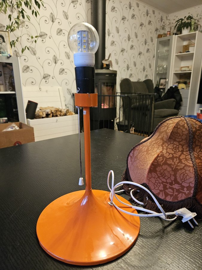 Bergbom orange lampa bordslampa 60/70-tal