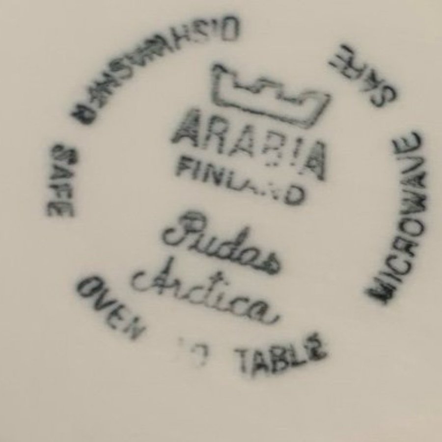 Vintage ARABIA såssnipa karott skål med handtag finsk design Pudas Ardica