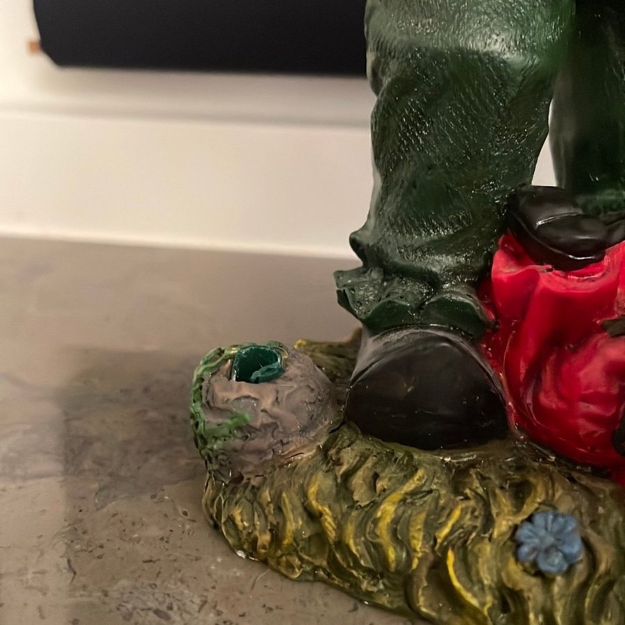 Vintage Tomtefar och Tomtemor med Barn Figur Belysning Jul Tomte Troll