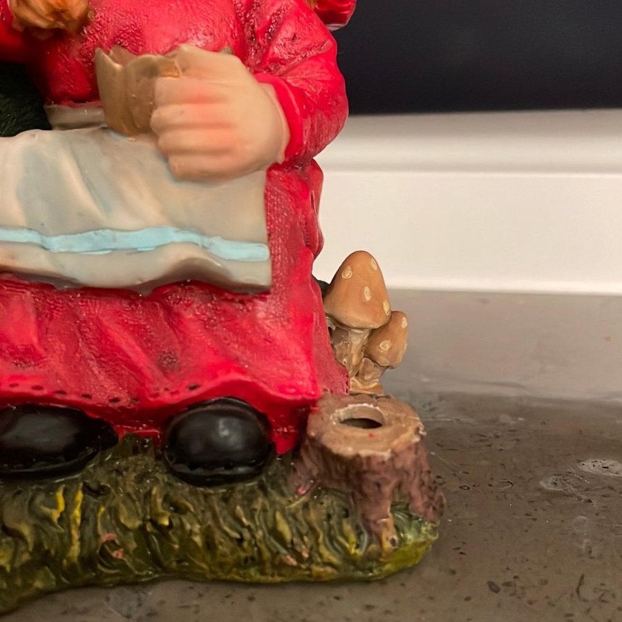 Vintage Tomtefar och Tomtemor med Barn Figur Belysning Jul Tomte Troll