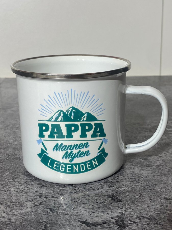 Retromugg i emalj- Pappa Legend - Fars dag present