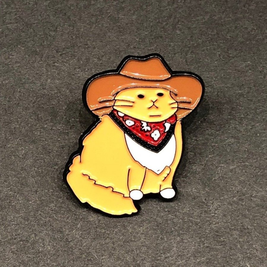 COWBOY CAT Enamel Pin | Cartoon Badge Brooche | Hard Enamel Pin