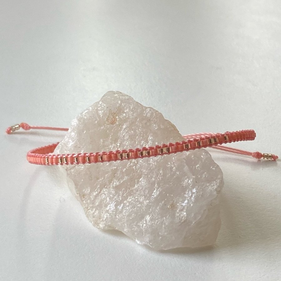 Salmon Pink ¨Corded for LOVE¨ minimalist bracelet