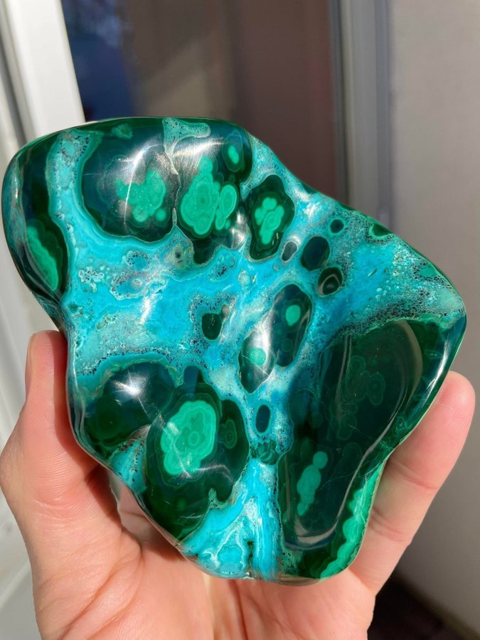 Polished Malachite  Chrysocolla from republic of Congo 738 gram