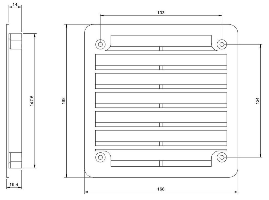 Ventilationsgaller till Car-in garage (Brun)