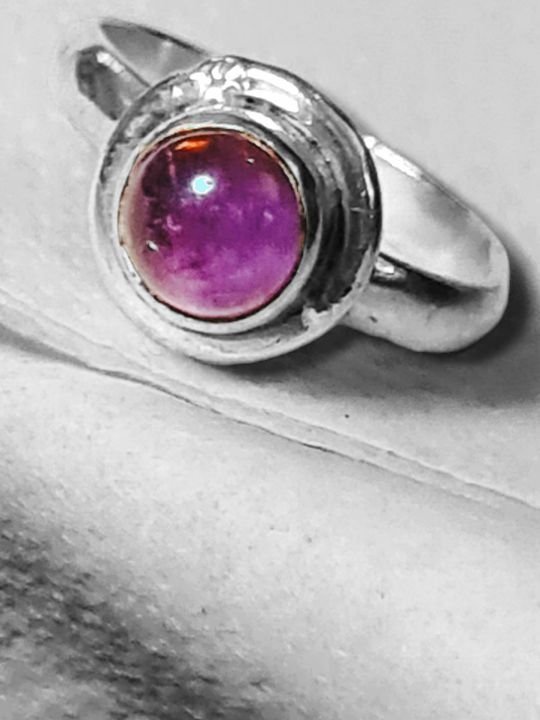 Ametist kristall Sterling silver ring ( love Grande model )