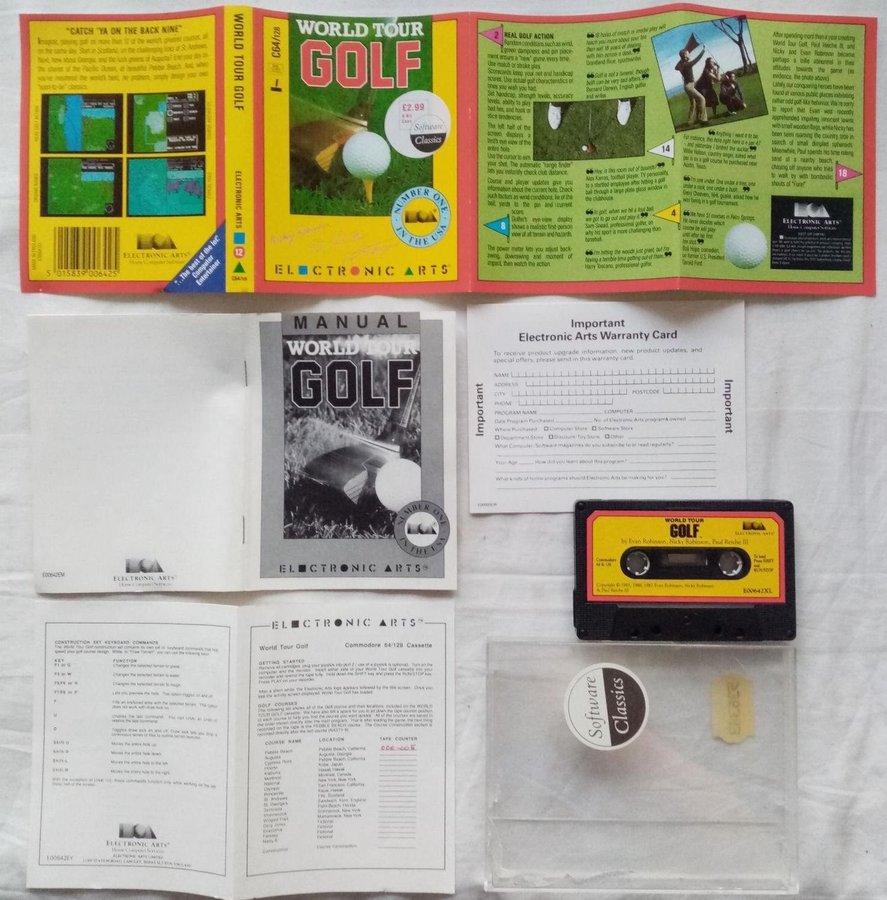 World Tour Golf (Electronic Arts) ->TESTAD<- Commodore 64 / C64 Spel