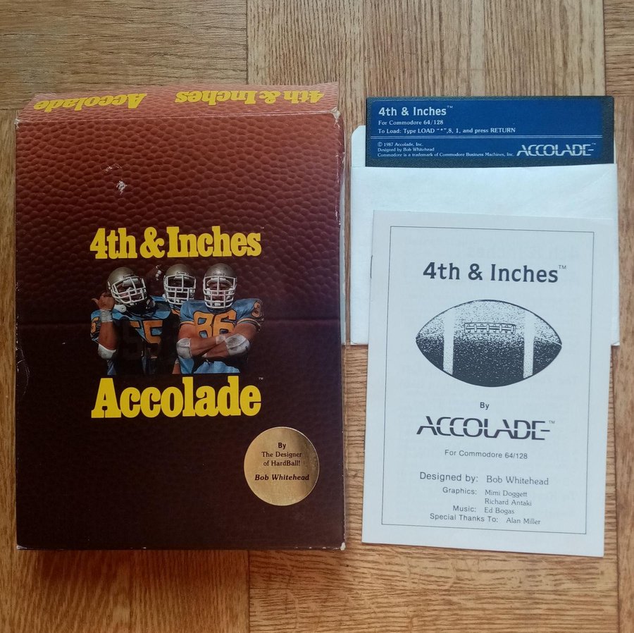 4th  Inches (Accolade) US/NTSC Disk ->TESTAD<- Commodore 64 / C64 Spel