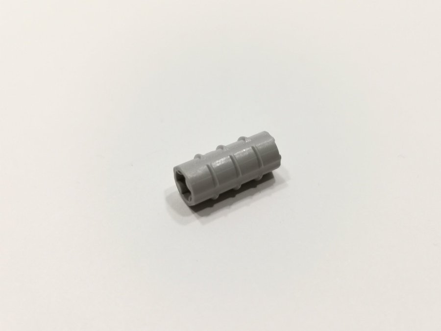 Lego - technic - axle connector - 2L - part 6538b - ljusgrå (bluish)