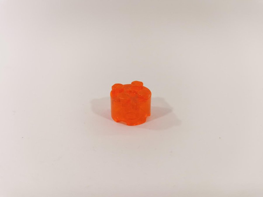 Lego - transparent - rund - 2x2 - part 3941 - trans neon orange