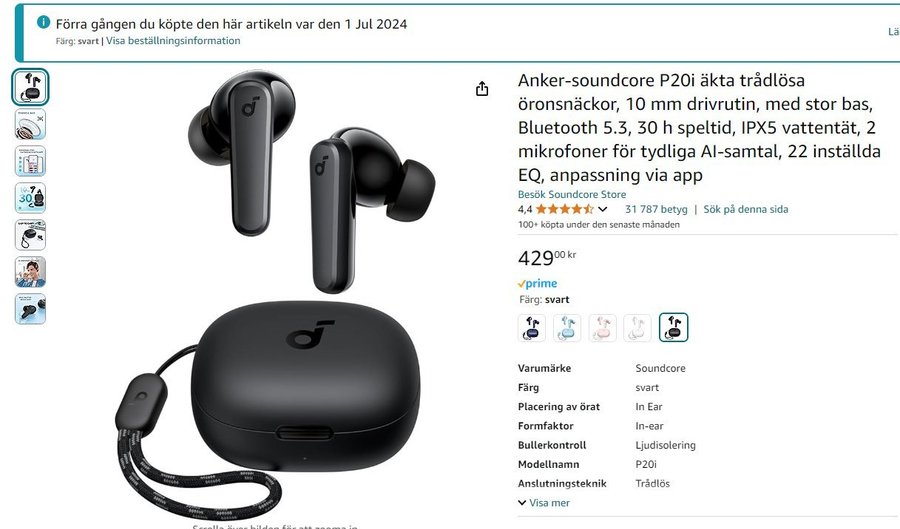 Anker Soundcore P20i Trådlösa Hörlurar