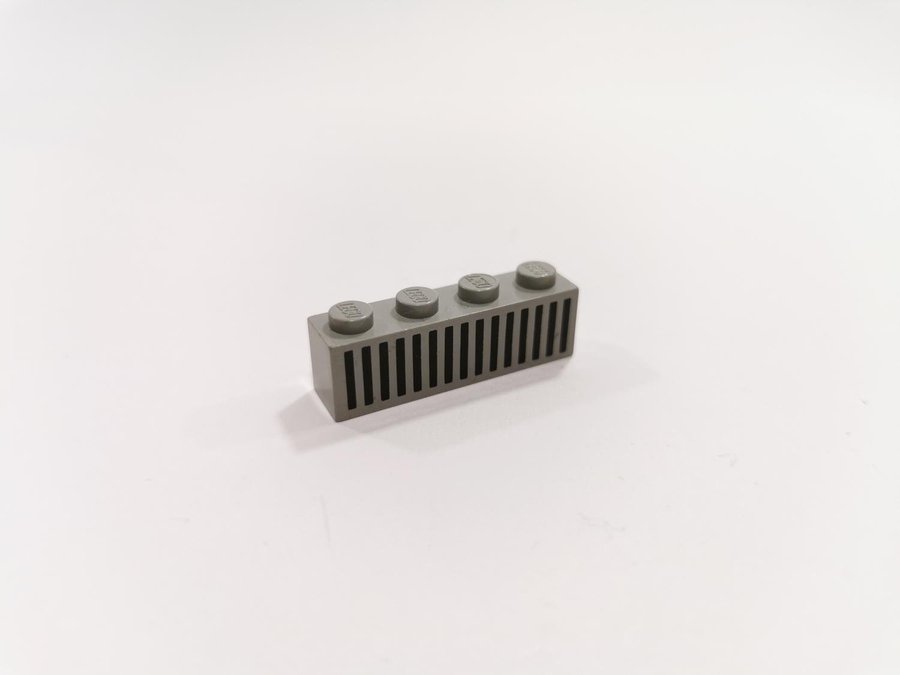 Lego - tryck - 1x4 - space - ränder - ljusgrå (old light gray)