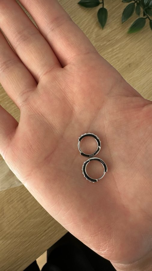 Helt nya äkta sterlingsilver örhängen med vita 5A cubic zerconia stenar