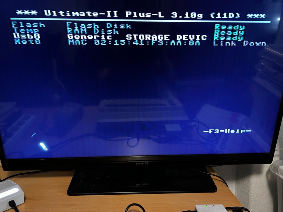 Ultimate-II+L Cartridge (Cream) med tape adapter till C64/C128