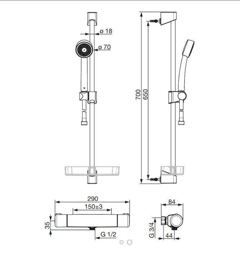 Duschset Oras Nova 150 cc