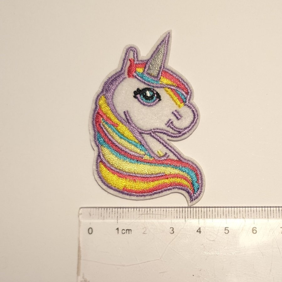 Söta Regnbågs Unicorn enhörning Broderi Applikation patch tygmärke