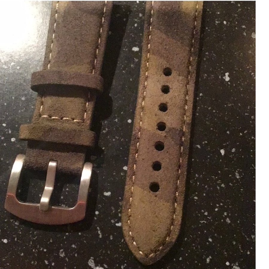 Suede Watch Strap 21mm, militärt kamouflage kamo