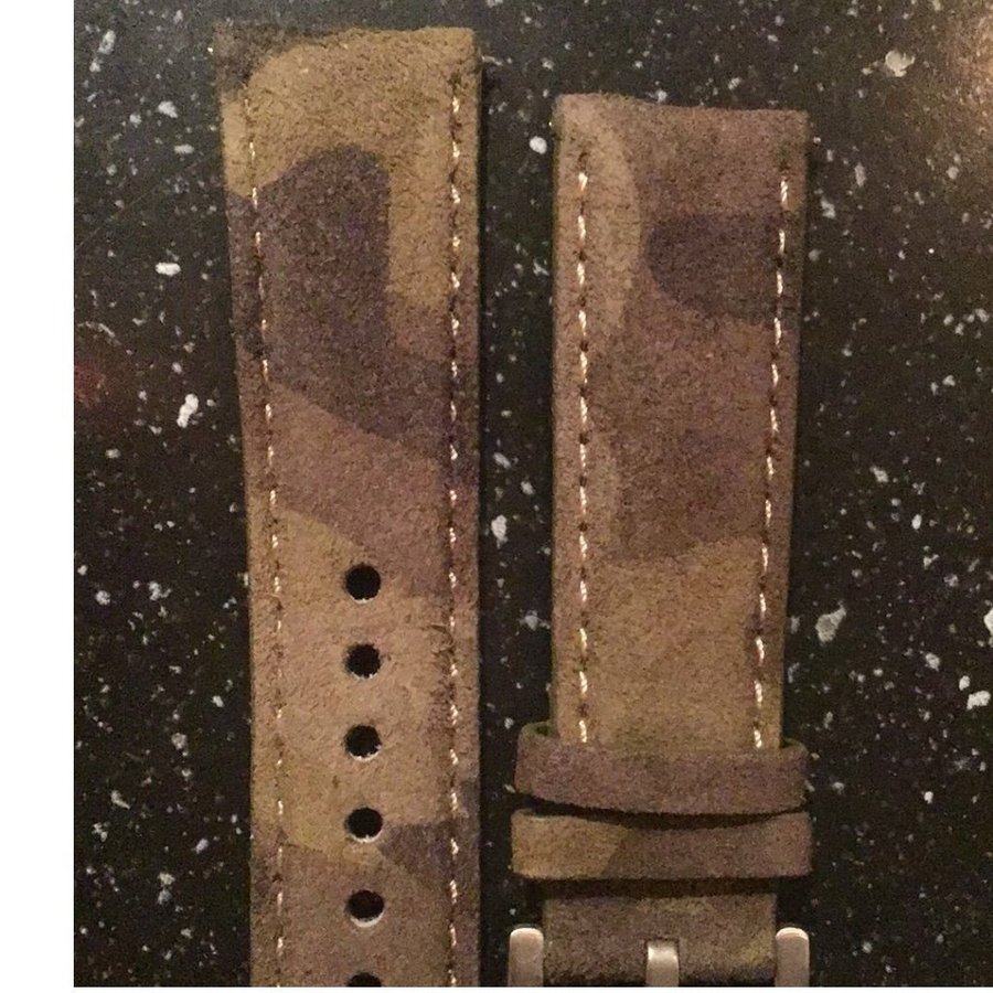 Suede Watch Strap 21mm, militärt kamouflage kamo