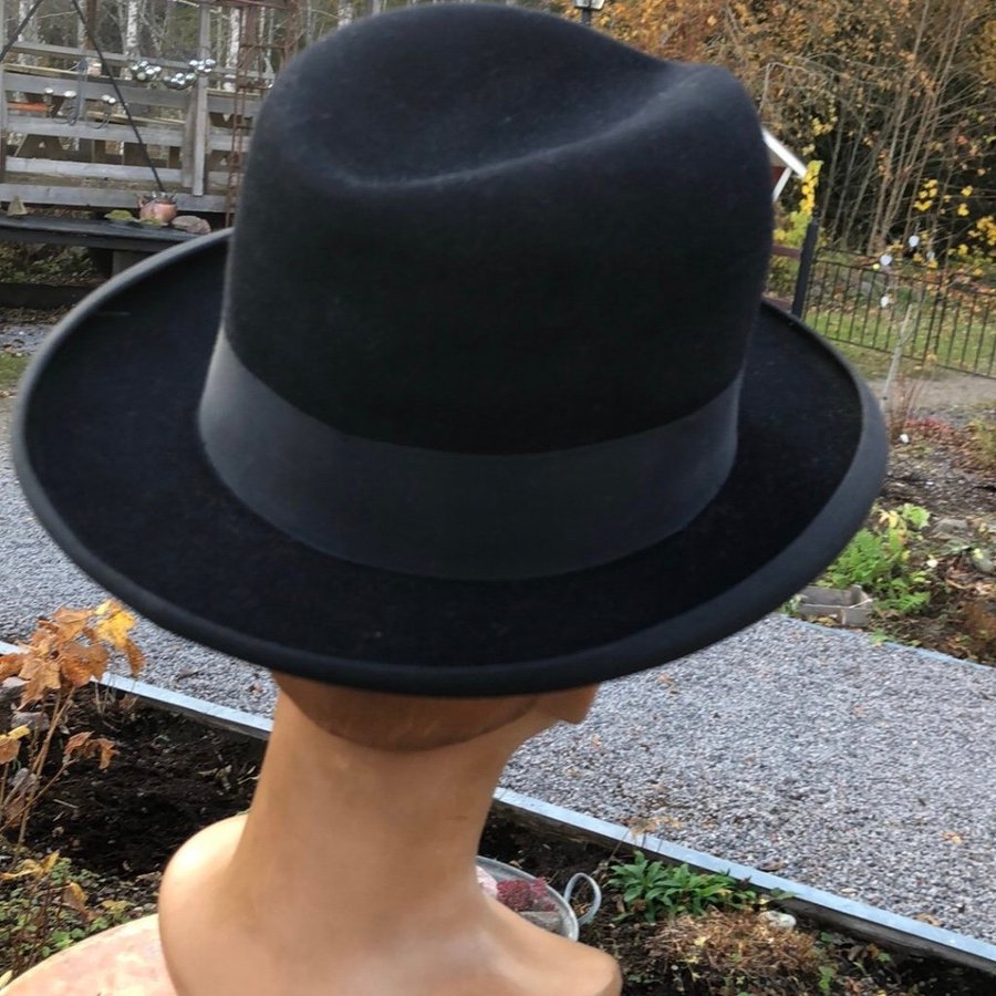 Stetson svart hatt, storlek 6 7/8