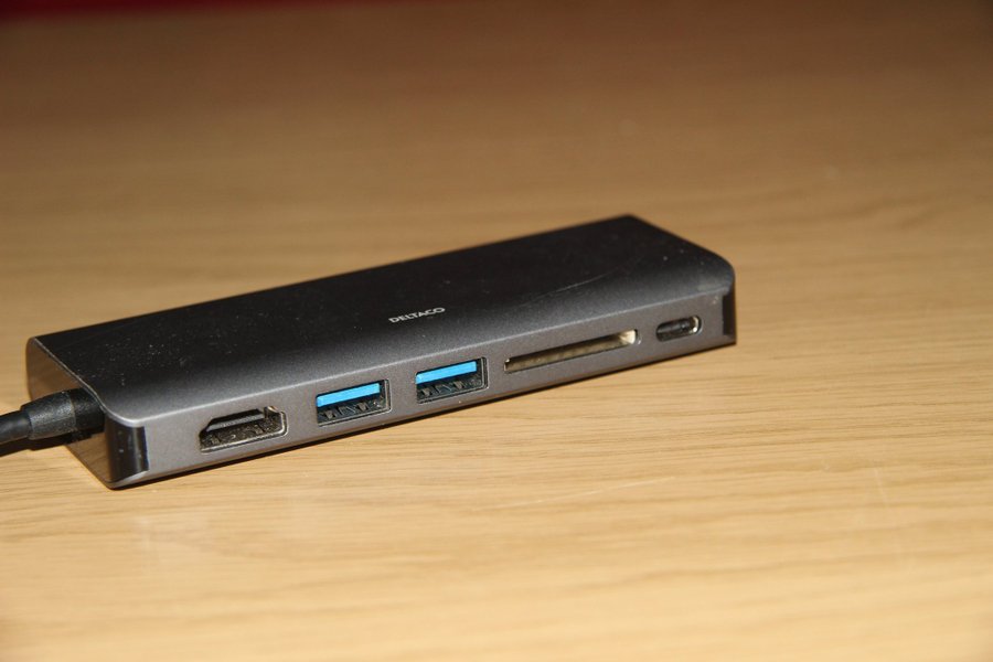 USB-C Hub med HDMI, LAN, SD-kortläsare, USB-A