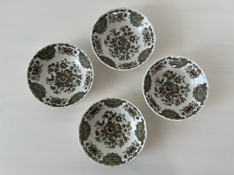 4 st Vintage dessert skålar engelska Staffordshire Ridgeway