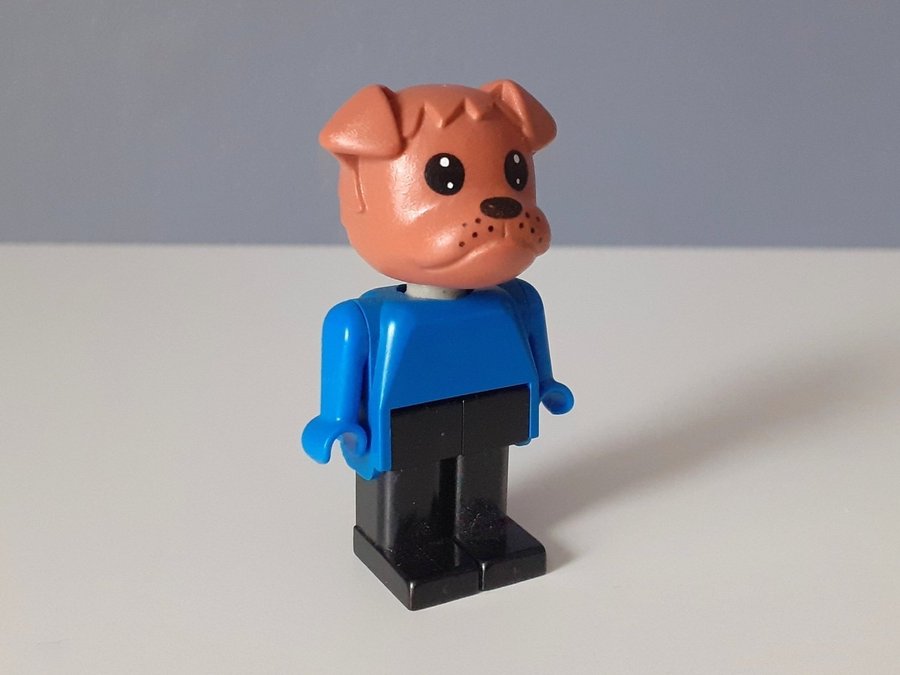 Vintage LEGO Fabuland Minifigur Bertie Hund Bulldog Figur Legogubbe Legofigur